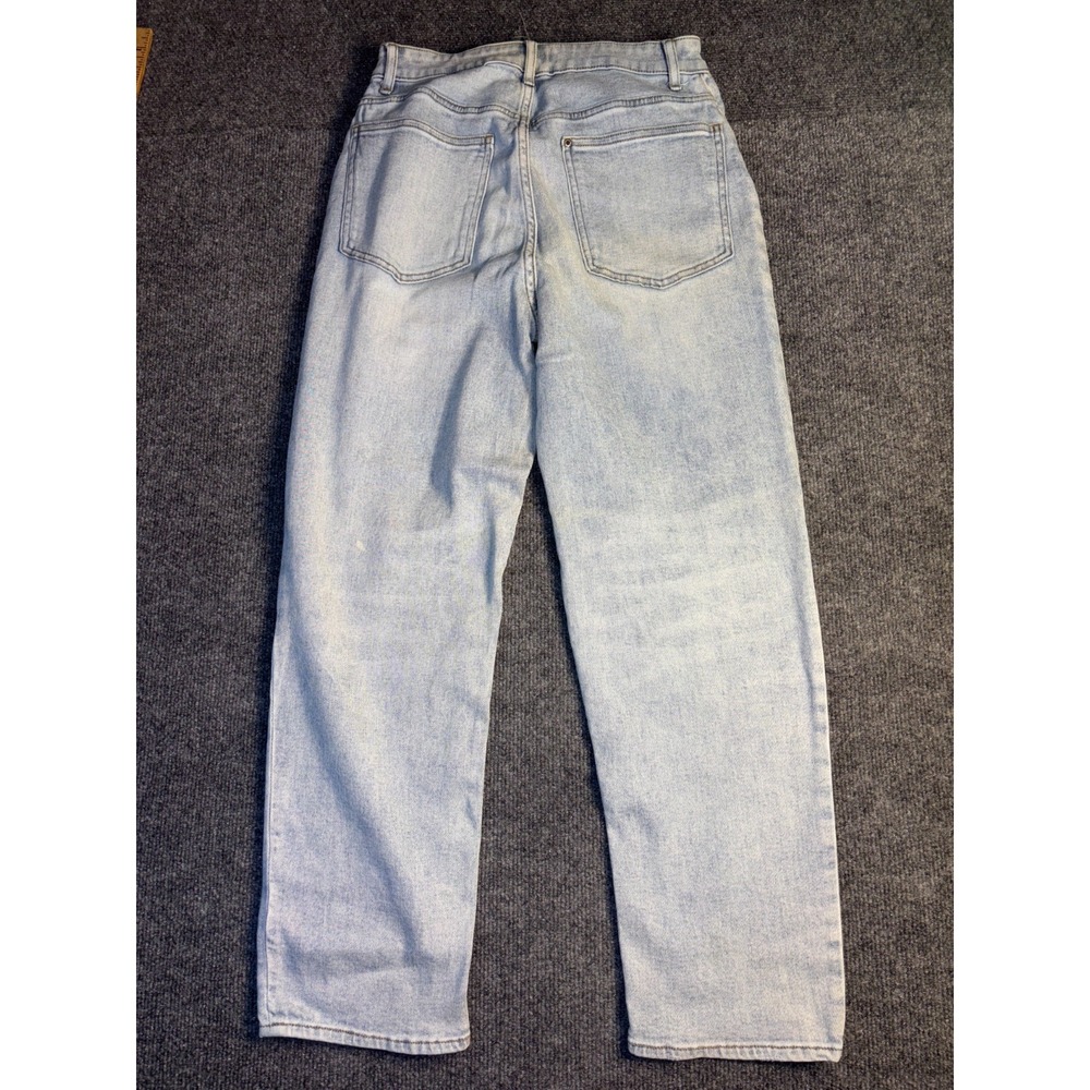 H&M Jeans Womens 8 Light Blue Denim Straight Fit Low Waist High Rise Button Fly